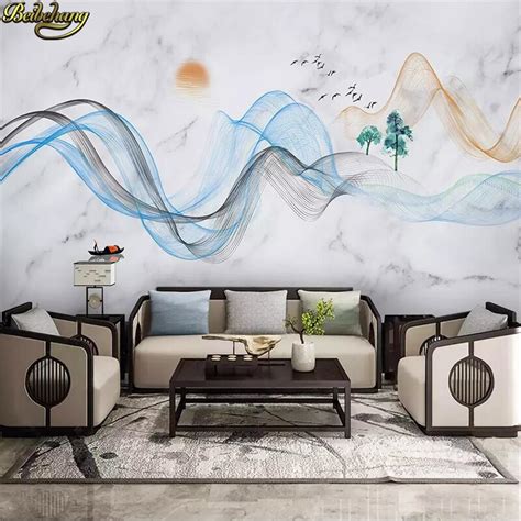 beibehang custom lijn rook foto muurschildering behang voor muur papier landschap tv achtergrond
