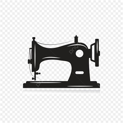 sewing machine silhouette transparent background manual sew machine simple illustration