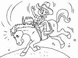 Coloring Horse Bucking Cowboy Pages Printable Categories sketch template