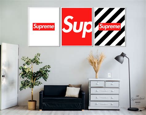 Supreme Box Logo Set Of 3 Prints Supreme Kicks Sneaker Poster Art