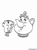 Mrs Potts Coloring Pages Chip Watson Emma Getcolorings Disney Getdrawings sketch template