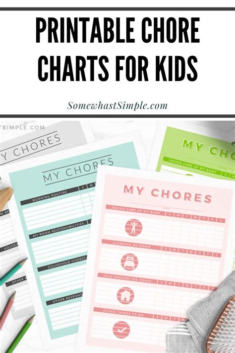 printable chore charts  kids chore chart kids printable chore