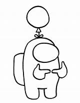 Coloring Among Pages Crewmates Balloon Printable Kids Character sketch template