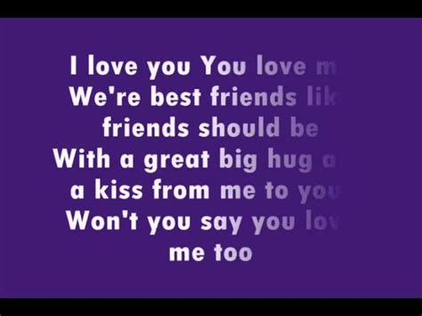 Barney I Love You Lyrics Chords Chordify