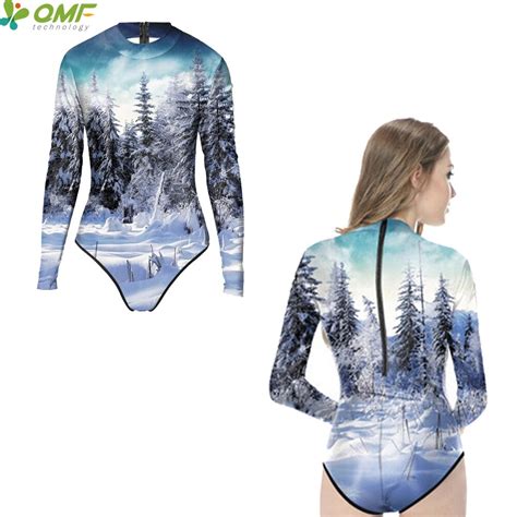 Snow Forest Scene Women Monokinis One Piece Diving