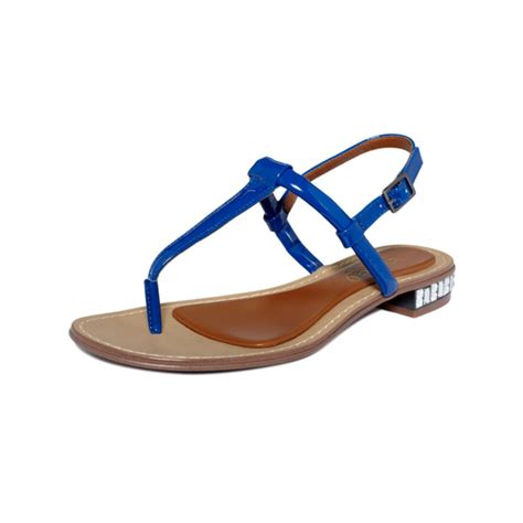 boutique  bluestreak flat sandals  blue lyst