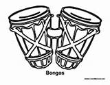 Bongos Percussion Pages Bongo Drum Template Coloring Drums sketch template