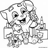 Tom Talking Coloring Pages Baby Printable Print Book sketch template