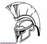 Sparta Coloring Designlooter Spartan Helmet sketch template