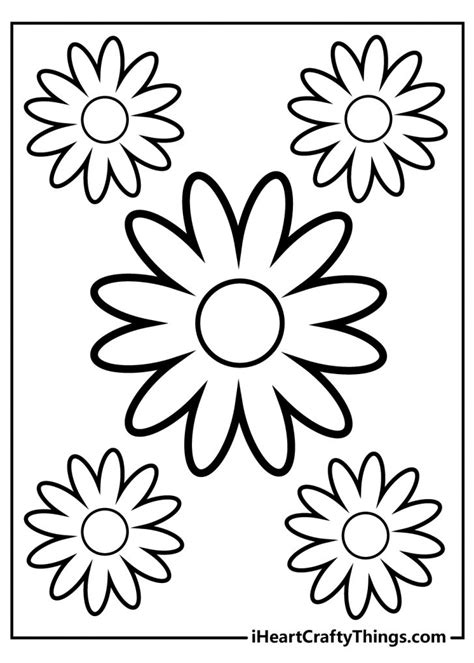 simple flower coloring pages updated