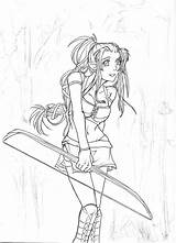 Archer Girl Elf Drawing Female Getdrawings Lineart sketch template