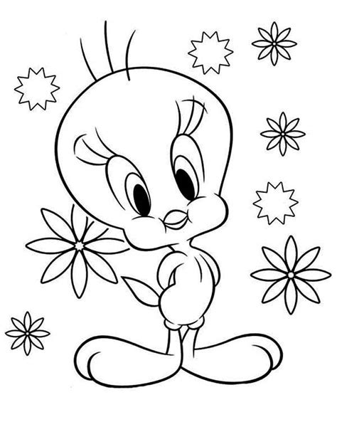 floral tweety bird coloring page kids play color