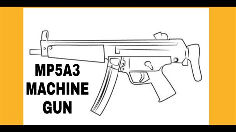draw machine gun  simple tutorial youtube