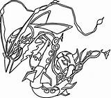 Rayquaza Mega Coloring Pages Pokemon Evolved sketch template