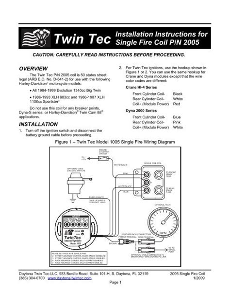 single fire coil instructions daytona twin tec