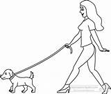 Walking Dog Clipart Outline Woman Walk Girl Dogs Person Drawing Easy Clip Animals Teenage Husky Small Cliparts Library Clipground sketch template