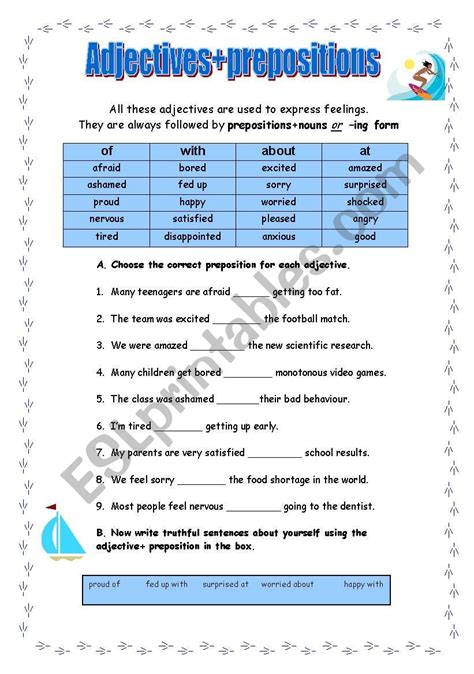 fun practice  test english grammar prepositions exercises