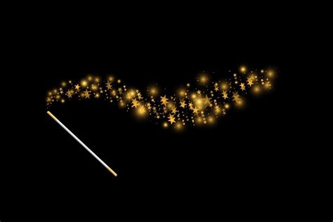 magic wand   stars  sparkle  black background trace  gold dust magic abstract