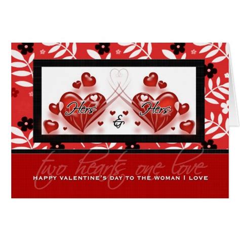 For Lesbian Partner On Valentine S Day Red Hearts Greeting Card Zazzle