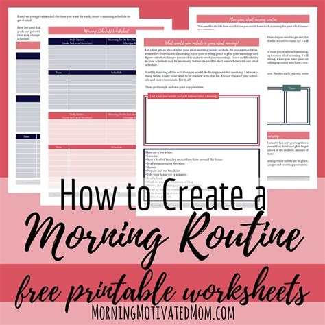morning routine printable worksheets morning routine printable