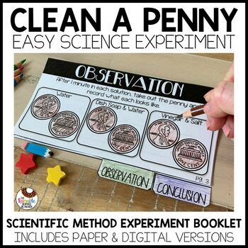clean  penny scientific method experiment tab book tpt