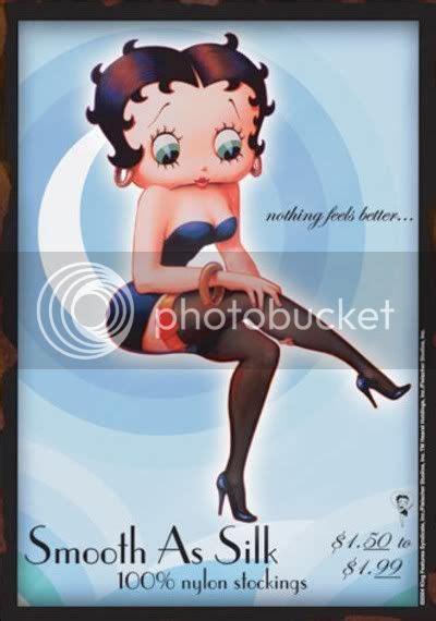 Sexy Lady Betty Boop Silk Nylon Leg Stockings Heart Garter Pin Up Girl
