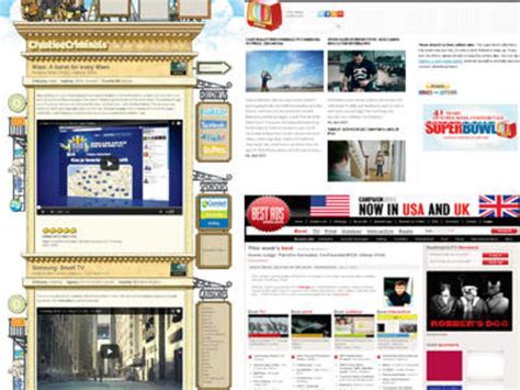 advertisings  bookmarked websites showcasing worlds  creative ads
