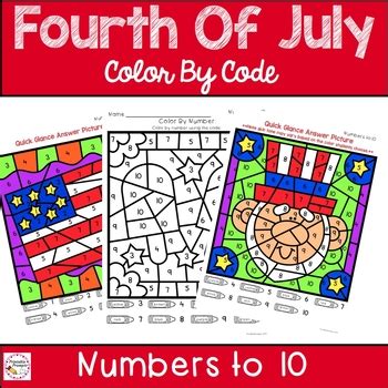fourth  july color  number  printableprompts tpt