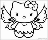Kitty Hello Pages Coloring Butterfly Cartoons Kids Color sketch template