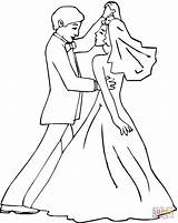 Coloring Wedding Pages Dance Drawing Printable sketch template