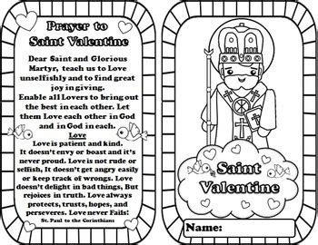 catholic mini saint book saint valentine  catholic cutie tpt