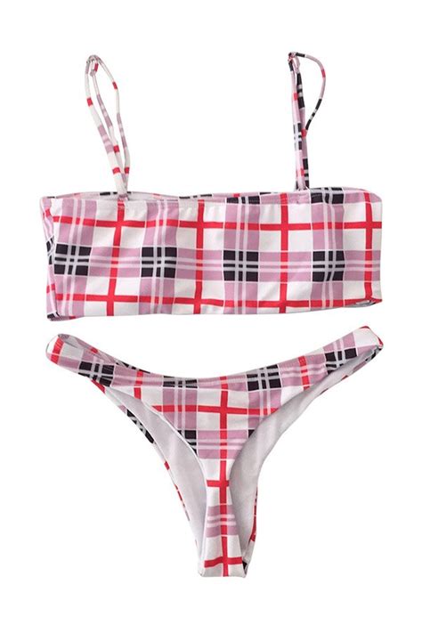 Hualong Sexy Plaid Printed Two Piece Swim Set Online Store For Women