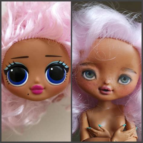 lol omg custom ooak omg lol ooak doll  pink hair etsy