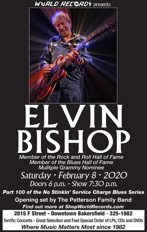 Elvin Bishop Band Saturday February 8 World Records