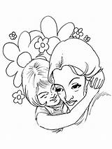 Coloring Pages Daughter Mother Coloringtop sketch template