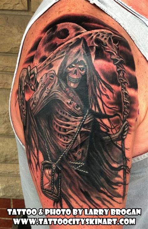 grim reaper hourglass black n grey tattoo tattoos book 65 000