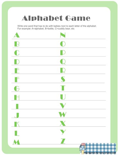 templates baby alphabet game answers