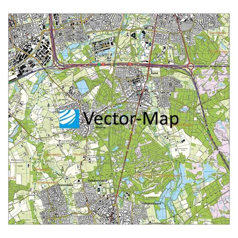 topografische kaart waalre gemeente plattegronden vector map