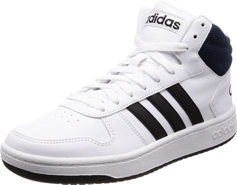 adidas men  hoops mid   top trainers white footwear whitecore blackcollegiate navy