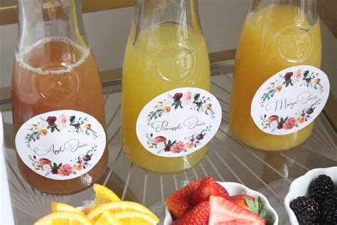 mimosa bar print labels tags enfete party planning decor