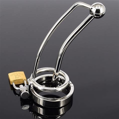 Male Urethral Sound Lock Chastity Device 5 Rings To Choose