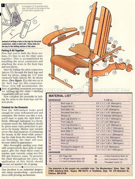 folding adirondack chair plans woodarchivist