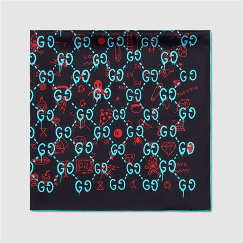 gucci ghost scarf  multicolor black guccighost print lyst