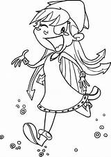 Squid Girl Coloring Running Wecoloringpage sketch template
