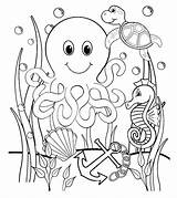 Octopus Seahorse Adults Momjunction Olds Legged Eight sketch template
