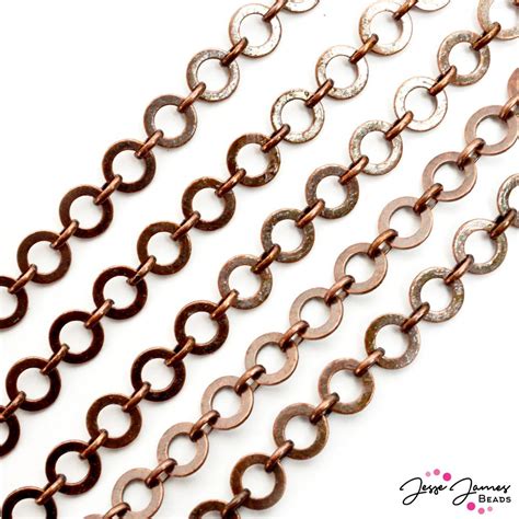 washer chain  copper jesse james beads