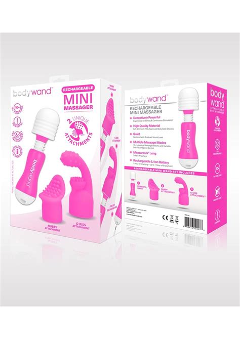bodywand rechargeable mini massager silicone with two