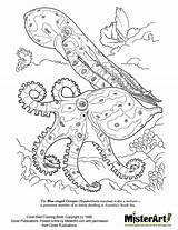 Coral Reef Coloring Pages Print Color Dover Kids Printable Book Books Octopus Publications Misterart Coloringtop sketch template