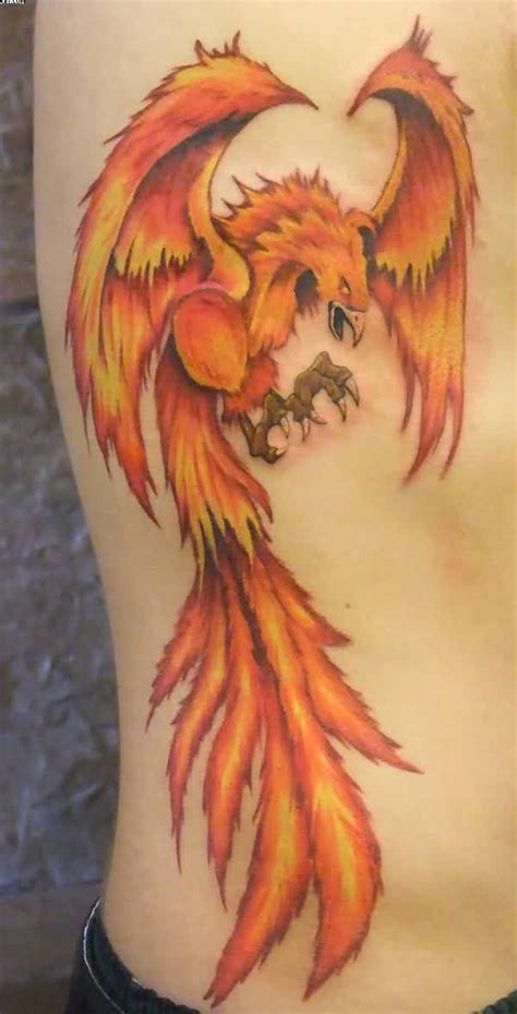 clean fire bird phoenix tattoo  side phoenix tattoo design phoenix