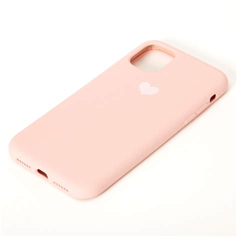 blush pink heart phone case fits iphone  claires